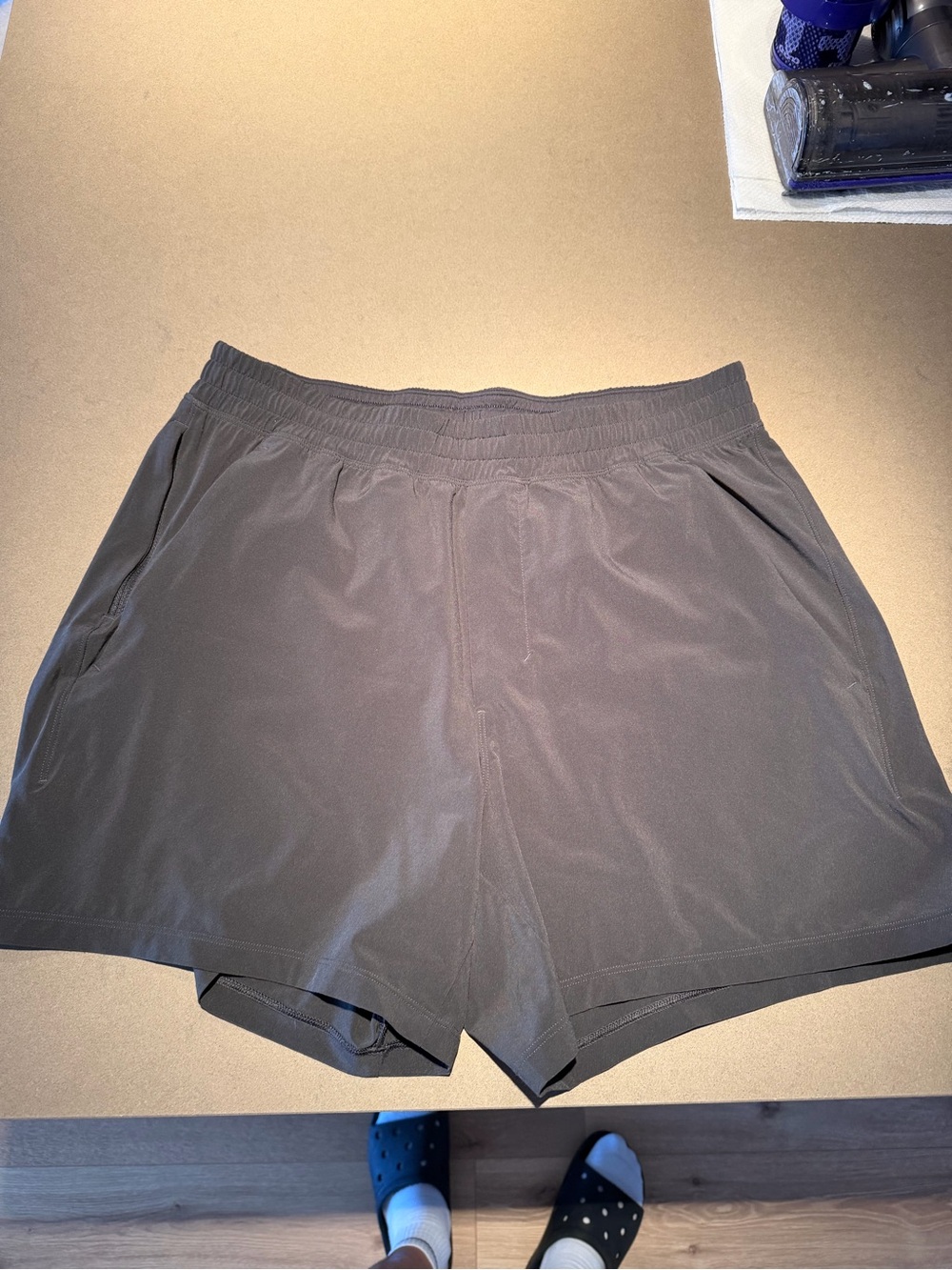 lululemon athletica Men's Liner-less Shorts (Black + Grey Pair)